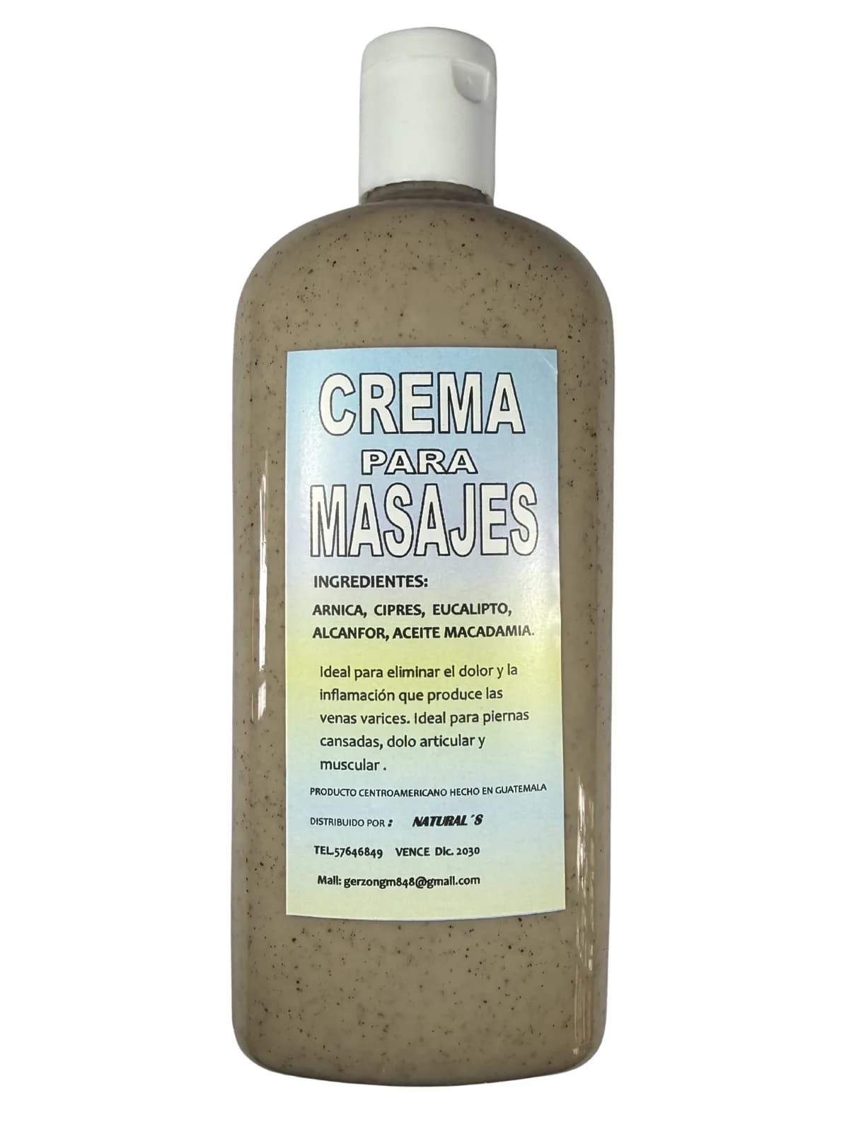 Crema para masajes, presentación 350mL